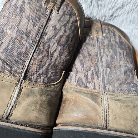 Cabelas Pinedale Mens Size 9.5D Square Toe Brown/Camo Leather Boots 2565615 - Picture 4 of 14